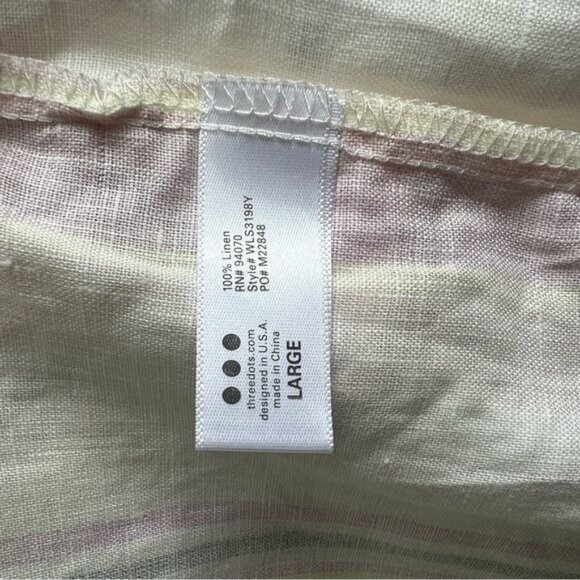 Three Dots Short Sleeves Tie Front Button-down Top - L - Picture 5 of 8